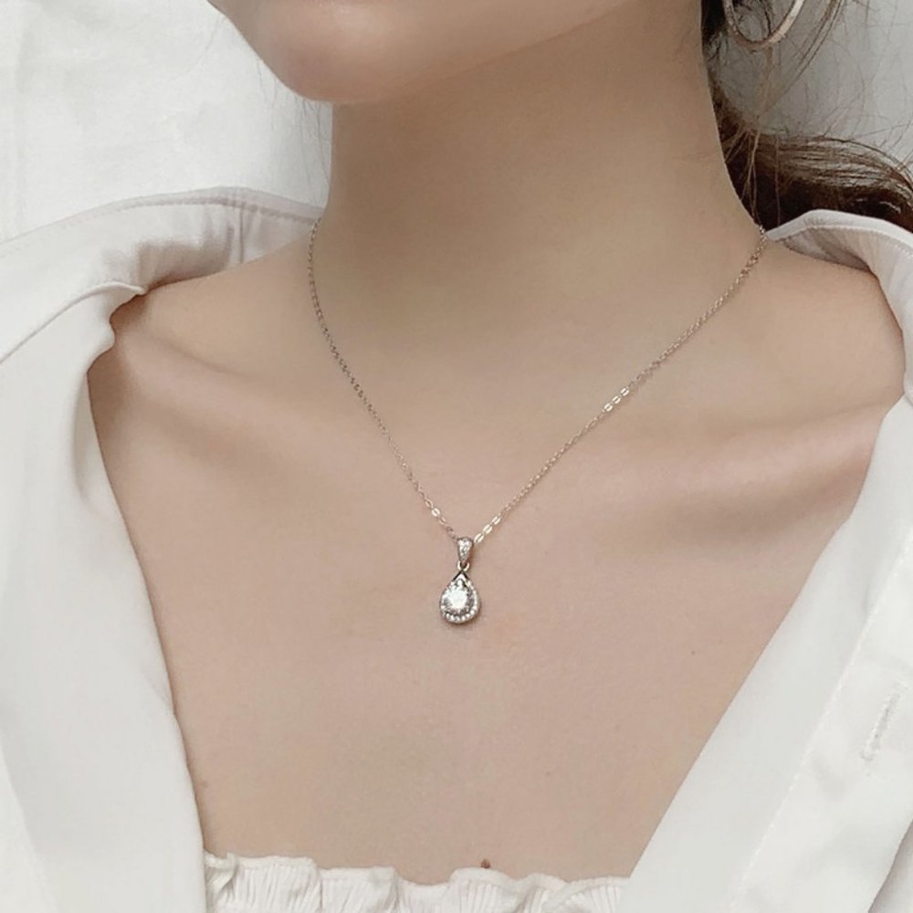 Certified 1ct. t.w. Moissanite Diamond Waterdrop Necklace NEW - Picture 3 of 10